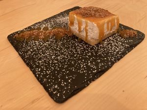 Cheesecake 😍 sorry, we forgot to take pics of the other dishes as we were too hungry 😂  at Cavo Bistrot in Cagliari