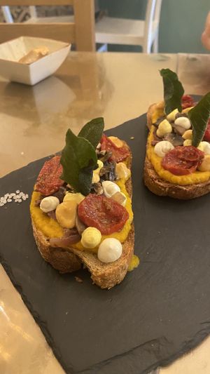 The best bruschetta’s we’ve ever had!  at Cavo Bistrot in Cagliari