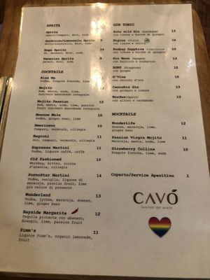 Alcoholic drinks   at Cavo Bistrot in Cagliari