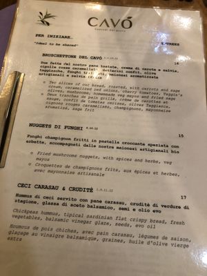 Starters   at Cavo Bistrot in Cagliari