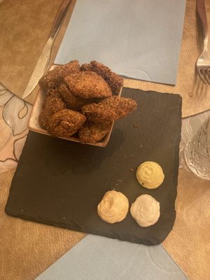 mushroom nuggets with veg mayo  at Cavo Bistrot in Cagliari
