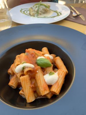 Eggplant tomato pasta at Cavo Bistrot in Cagliari
