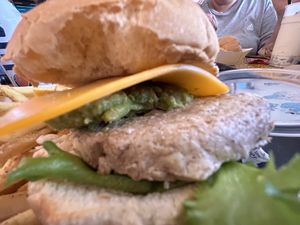 Extreme burger close up  at Universal Studios - Mel's Drive-In in Orlando
