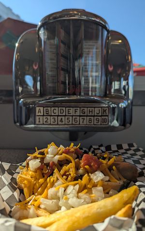 Vegan Field Roast Chili Dog at Universal Studios - Mel's Drive-In in Orlando