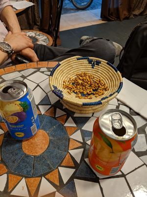 Traditional Ethiopian snack of roasted wheat at Injera in Herzliya