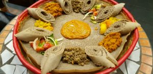 Two persons vegan beinto meal at Injera in Herzliya
