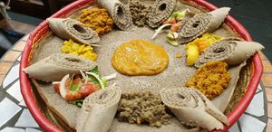 Two persons vegan beinto meal at Injera in Herzliya