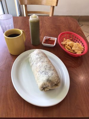 Veggie burrito made vegan  at Señor G's in Playa Del Rey