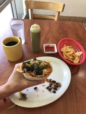 Veggie burrito made vegan  at Señor G's in Playa Del Rey