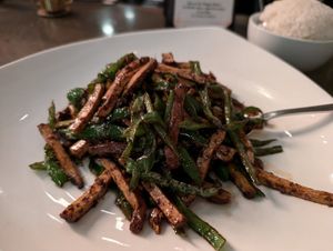 Long hot peppers with pressed tofu was a winner at DanDan Rittenhouse in Philadelphia