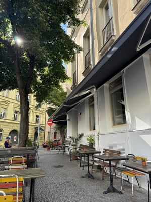 The outside seatingg  at Zanzibar in Prague