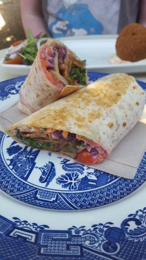 Seitab kebab wrap at Cosmic Kitchen in Plymouth