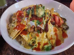 Nacho bowl at Cosmic Kitchen in Plymouth