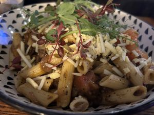 Mushroom & lentil bolognaise   at Cosmic Kitchen in Plymouth