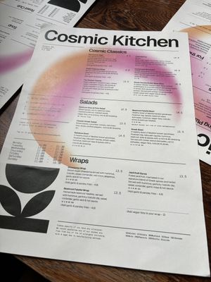 Menu  at Cosmic Kitchen in Plymouth