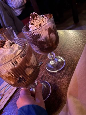 Ice cream and brownie sundaes  at Cosmic Kitchen in Plymouth