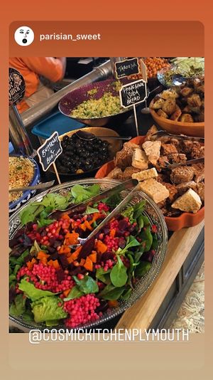 Help yourself Salad bar! at Cosmic Kitchen in Plymouth