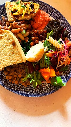 Mixed salads bar  at Cosmic Kitchen in Plymouth