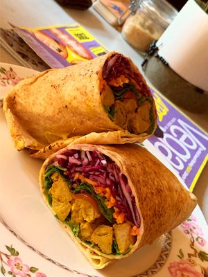 Curry wrap  at Cosmic Kitchen in Plymouth