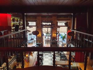 Interior of the restaurant at Pantarei in Aegina