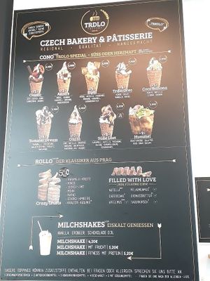 Menu. Vegan options are marked at Trdlo Factory in Hamburg