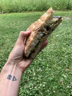 Hummus Eggplant Focaccia at Farel Bistro in Biel