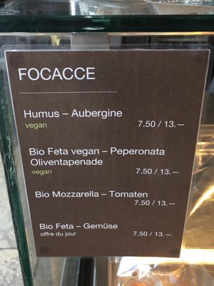 Vegan focaccias at Farel Bistro in Biel