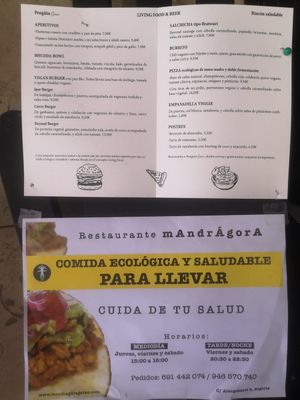Menu at Mandrágora  in Getxo
