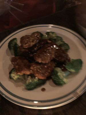 Orange seitan  at LuAnne's Wild Ginger - Carroll Garden in Brooklyn