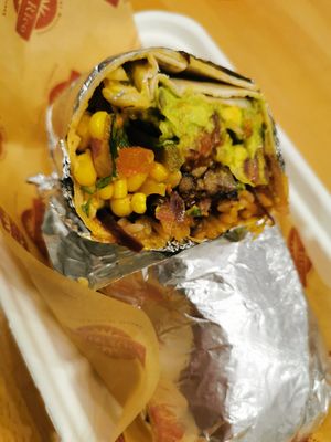 Vegan burrito at Taco Rico in Geneva