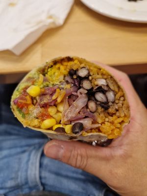 Burrito inside at Taco Rico in Geneva
