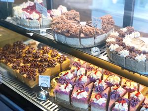 Bakery Case at Leaping Lizard in Shore Drive at Empowered Plant Cakes in Virginia Beach