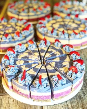 Red, White, and Blue Cake for Memorial Day at Empowered Plant Cakes in Virginia Beach