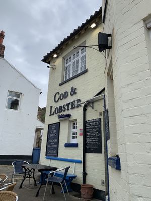 External view of pub at The Cod and Lobster in Staithes