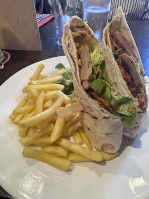 Kebab and salad   at The Crown Inn in Biggar