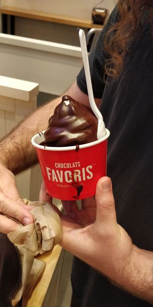 Vanilla dipped in dark chocolate at Chocolats Favoris in Montreal