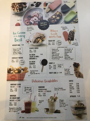 Menu at Chocolats Favoris in Montreal