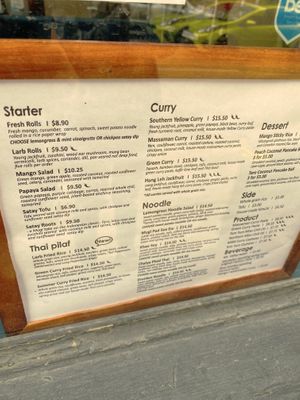 Menu at Mugi in Toronto