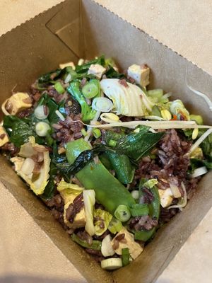 Drunken rice. Was not even slightly spicy.   at Mugi in Toronto