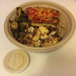 Vegan bowl and sauce. at DIG - 709 Lex in New York City