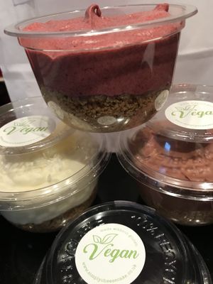 Morello Cherry, pińa colada & chocolate & raspberry cheesecake pots  at Simply Cheesecake in Gateshead