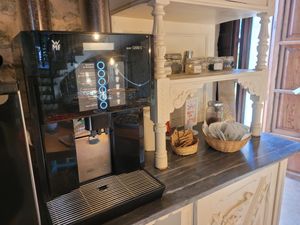 Coffee machine is vegan as well at Curolla Petit Hotel in Mallorca