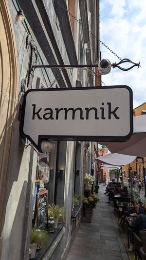 Sign at Karmnik in Warsaw