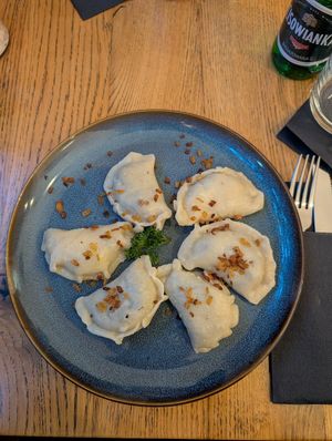 vegan pierogi at Karmnik in Warsaw
