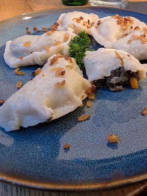 vegan pierogi at Karmnik in Warsaw
