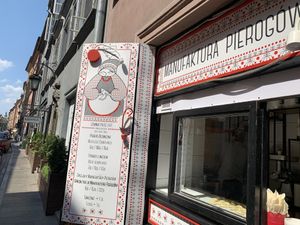 Pierogi window at Karmnik in Warsaw