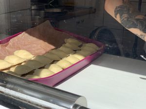 Pierogi in the making at Karmnik in Warsaw