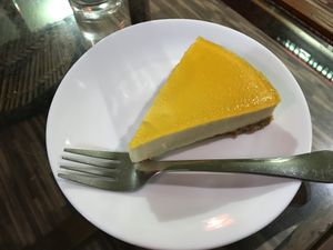 mango cheesecake  at Aakama in Manali