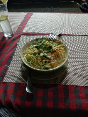 Thukpa at Aakama in Manali