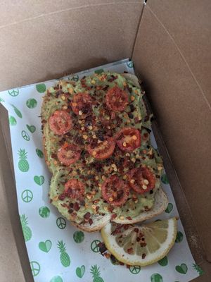 Spicy avocado toast at Bona Fide Juicery in Appleton